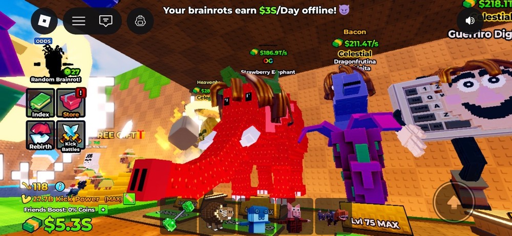 Kick A Lucky Block Bacon Strawberry Elephant