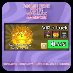 Fish It! VIP + Luck | Gamepass | Fast Delivery | Roblox Items
