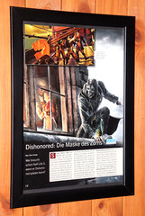 Dishonored Video Game PS3 Xbox 360 Rare Small Promo Poster / Ad Page Framed