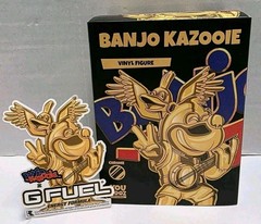 Youtooz Banjo Kazooie Chrome Gold Vinyl Figure #6 GFuel Exclusive w Sticker NEW