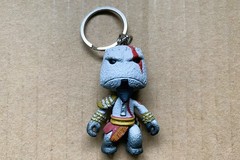 God of War Kratos Sackboy KEYRING/KEYCHAIN LittleBigPlanet PROMO Figure PS4/PS3