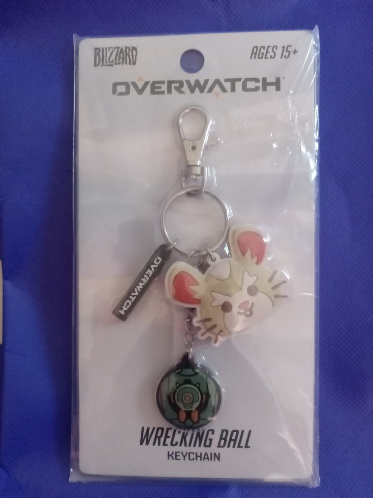 Overwatch Wrecking Ball Keychain Hammond Hamster NEW Blizzard Ent Video Game 5″