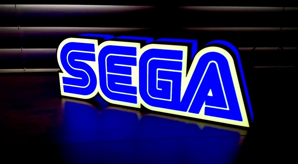 Sega Inspired Video Game Led Light Box Sign lamp Sonic Genesis logo wall decor