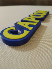 Capcom video game logo sign 8.25in (3D printed, man cave, game room, videogame,