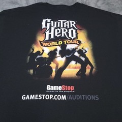 GameStop Guitar Hero WORLD TOUR Auditions Promo Large Black Band Tee Shirt