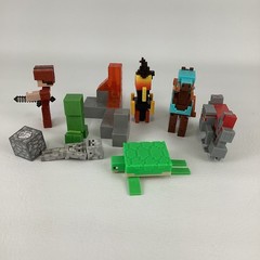 Minecraft Video Game Character 4″ Figure 9pc Lot Steve Blaze Armored Horse