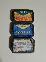 Fallout Mentats, Fixer & Buffout 3 Tin BUNDLE(empty) *Unofficial, Handmade*