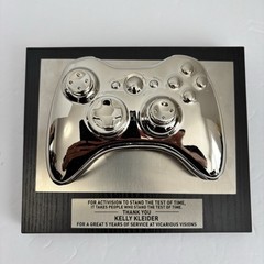 Activision Employee 5 Year Award Video Game Xbox 360 Controller Plaque Gold