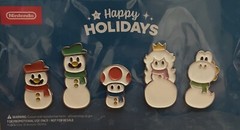 Mario and Friends Snowmen Holiday Exclusive Pin Badge Nintendo *NEW And SEALED*