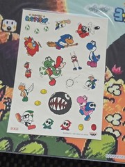 Vintage Nintendo Mario Yoshi’s Island SNES Sticker Sheet Background Level Board