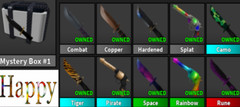 MYSTERY BOX #1 FROM MM2 SHOP💙🧊 FAST DELIVERY🧊💙KNIFE GUN 10 WEAPONS ROBLOX