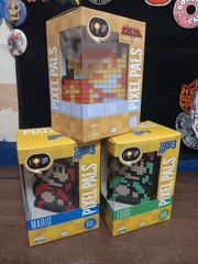 Lot of 3 Pixel Pals Mario/Luigi/White Link Light Up Figure