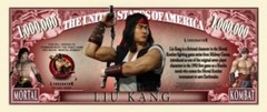 25 Pack Mortal Kombat Liu Kang Collectible Money Novelty 1 Million Dollar Bills