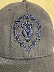 World Of Warcraft Alliance Flexfit Hat L-XL Blizzard JINX Navy Blue Logo Cap