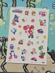 Vintage Nintendo Mario Yoshi’s Island SNES Sticker Sheet Background Level Board