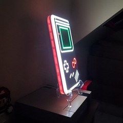 Gameboy neon LED sign w dimmer switch wall or easel display retro game room gift
