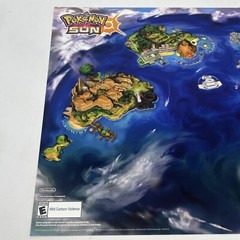 E3 Pokemon Sun & Moon With Alola Region Map Dual Sided Glossy Poster 11×17 2016