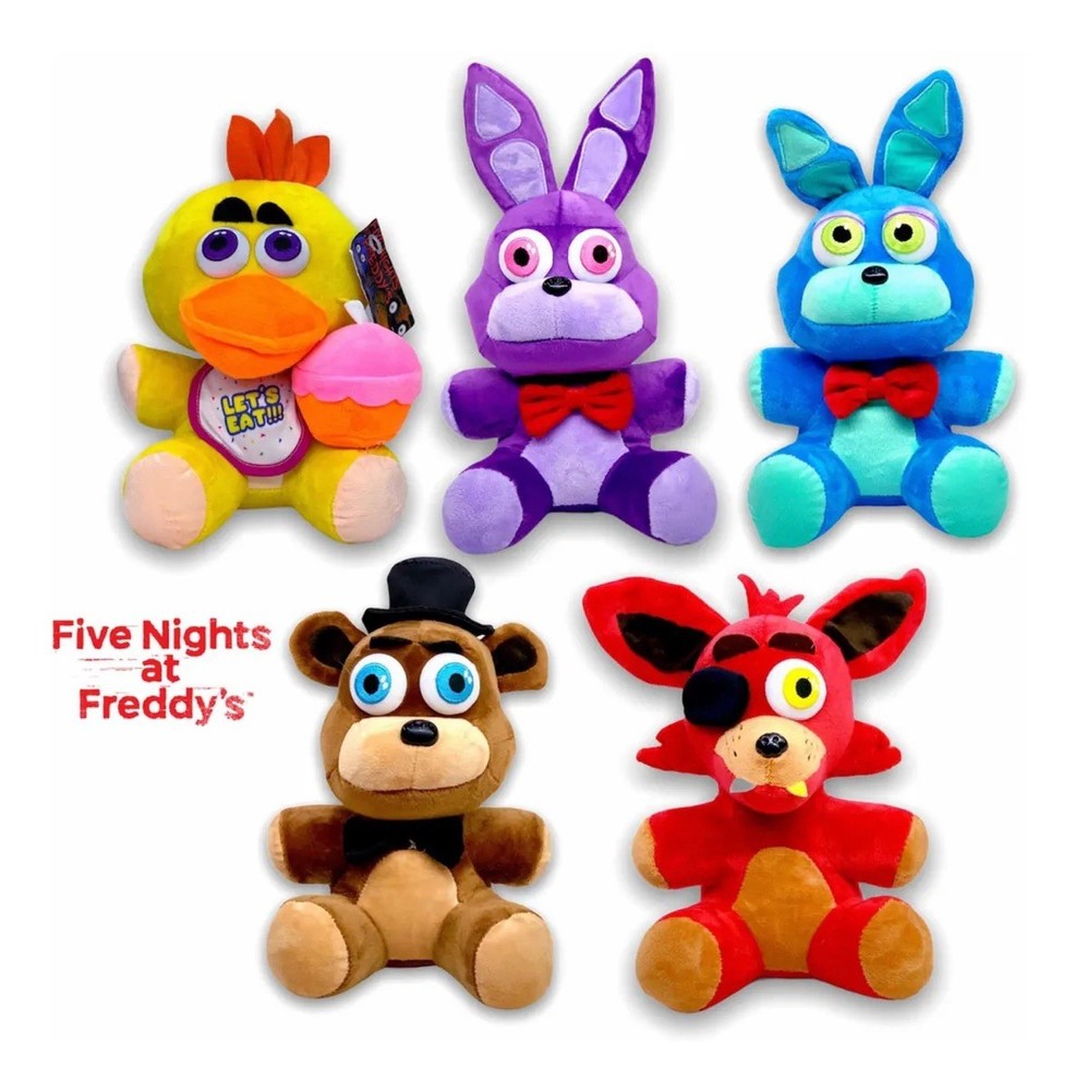 Collection Of 5 Mexican Five Nights At Freddy’s 12″ Plush Dolls Mexico Bootleg