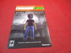 Dishonored Corvo Mask Avatar Item Xbox 360 Bethesda PAX Promo Handout Ad Flyer
