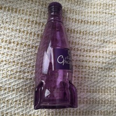 Fallout Nuka Cola Grape Purple Glass Bottle + 10 Caps Tin Rocket Statue