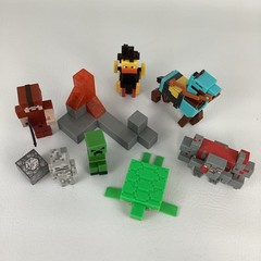 Minecraft Video Game Character 4″ Figure 9pc Lot Steve Blaze Armored Horse