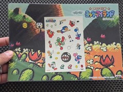 Vintage Nintendo Mario Yoshi’s Island SNES Sticker Sheet Background Level Board