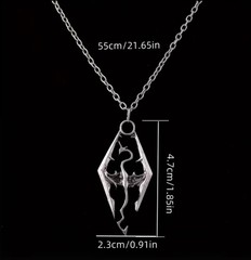 SKYRIM (The Elder Scrolls IV Oblivion) Stainless Metal Pendant With Chain & Ring