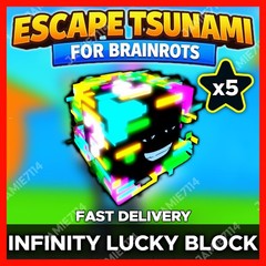 ✅INFINITY LUCKY BLOCK x5 🌊ESCAPE TSUNAMI FOR BRAINROTS‼️FAST & EASY ‼️