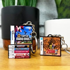 Mini DS Game Case Keychains, Miniature Nintendo DS Lite Cover Art, Gamer Gift