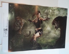 Tomb Raider Underworld Poster # 1 Nintendo Wii Eidos Dual Pistols Lara vs Tigers