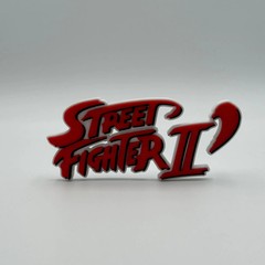 Street Fighter II Video Game Sign Logo Red Collectible 3D Printed 8 inch