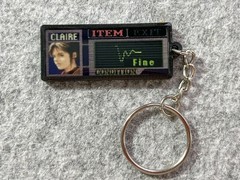 Resident Evil 2 Keychain PS1 Inspired Claire Fine Health Bar Gamer Gift Keyring