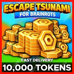 🌊Escape Tsunami For Brainrots 💰 10,000 Tokens‼️CHEAPEST + FAST‼️