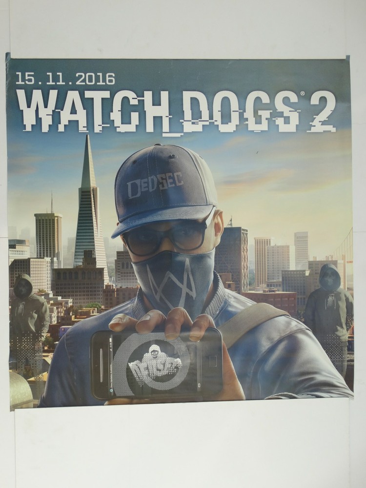 Poster 98x100Cm Watch Dogs 2 Original Store Advertisement Official