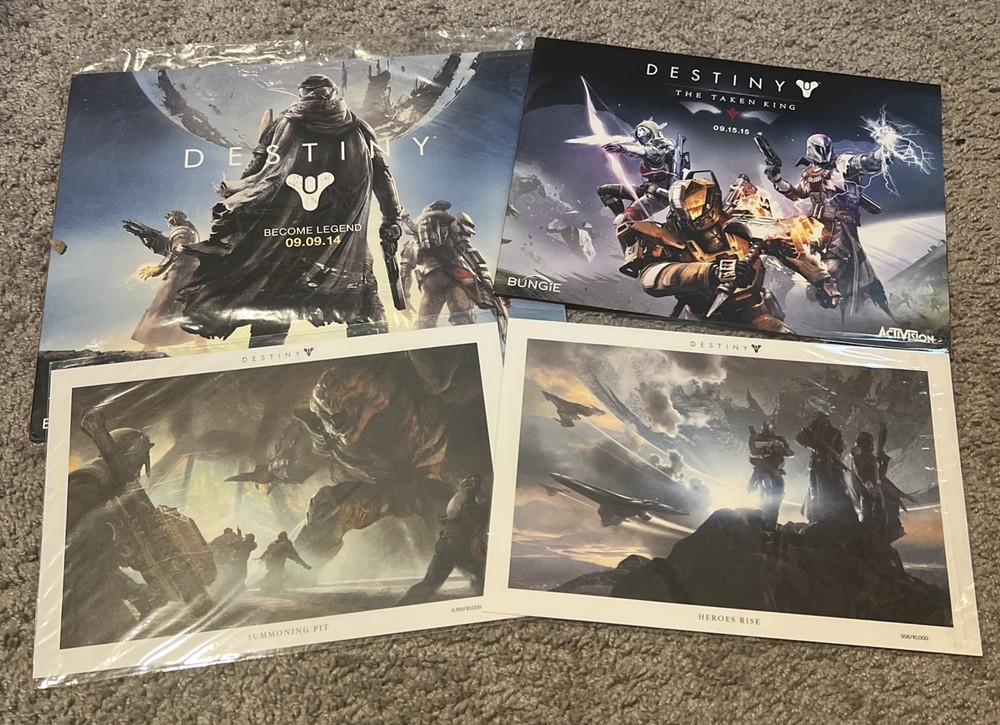 Destiny Trifold Lithographs Limited Edition GameStop Promo few sealed low number