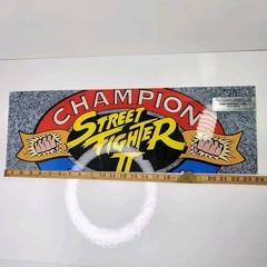 Original Street Fighter II Champion Edition Arcade Marquee Sign Capcom 24” VTG