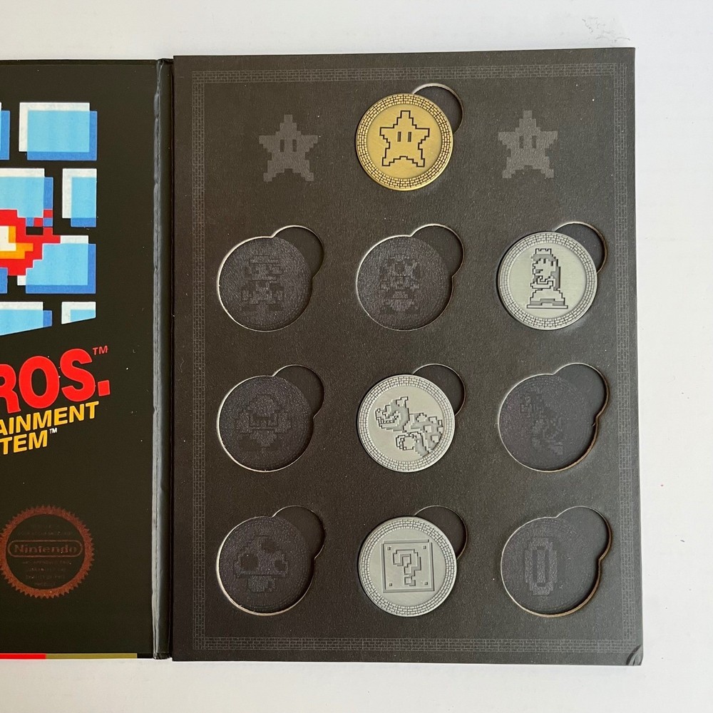 Super Mario Bros Collector Album 4 Coins Nintendo Gold Star Silver Bowser Peach