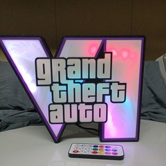 GTA 6 Logo Grand Theft Auto VI Led Gaming Light Sign.USA Ship! New 2026