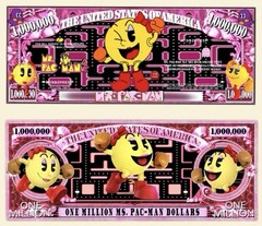 Pack of 10 Ms. Pacman Game 1 Million Dollar Bills Collectible Novelty Money