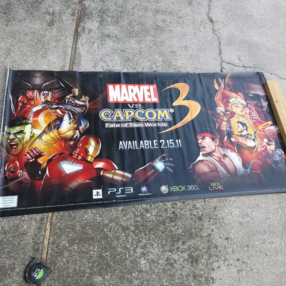 MARVEL VS CAPCOM 3 6×3 Promotional Banner Fate Of Two Worlds game