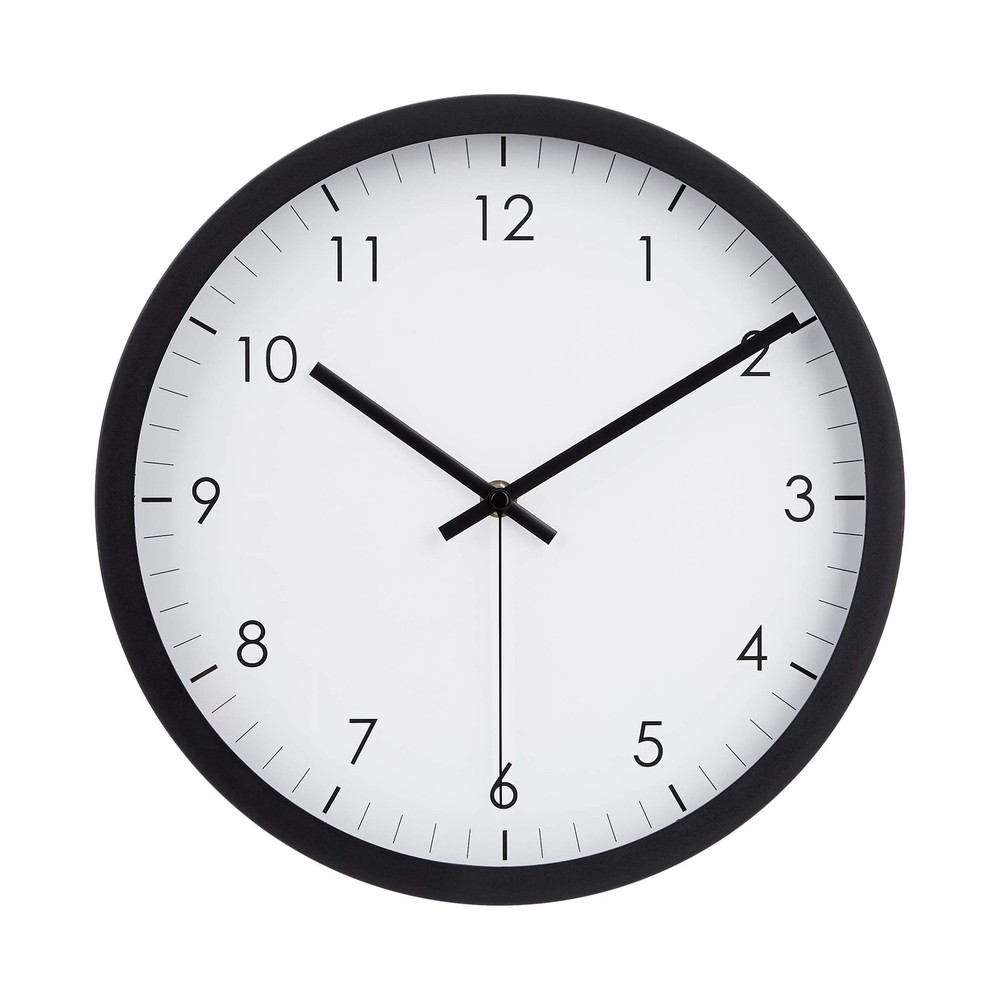 Amazon Basics Classic 12″ Round Wall Clock, Easy to Read, (Pack of 1), Black