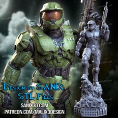 HALO – Master Chief 117 – Statue 1:8 (17 Inches) 3D Print Unpainted/Unassembled