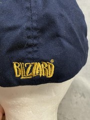 World Of Warcraft Alliance Flexfit Hat L-XL Blizzard JINX Navy Blue Logo Cap