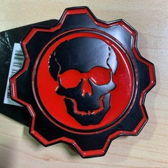 RARE 2008 Epic Games Gears Of War Metal Skull Omen Belt Buckle Xbox Collectible