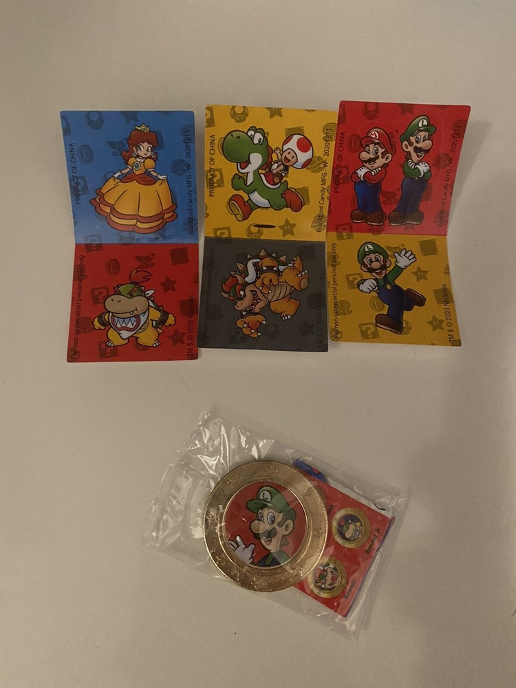 NEW SEALED – SUPER MARIO 2020 WONDERBALL COIN & STICKER