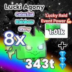 8x Shiny Rainbow Luckily Agony + 2 Million Diamonds. PS99. Same Day