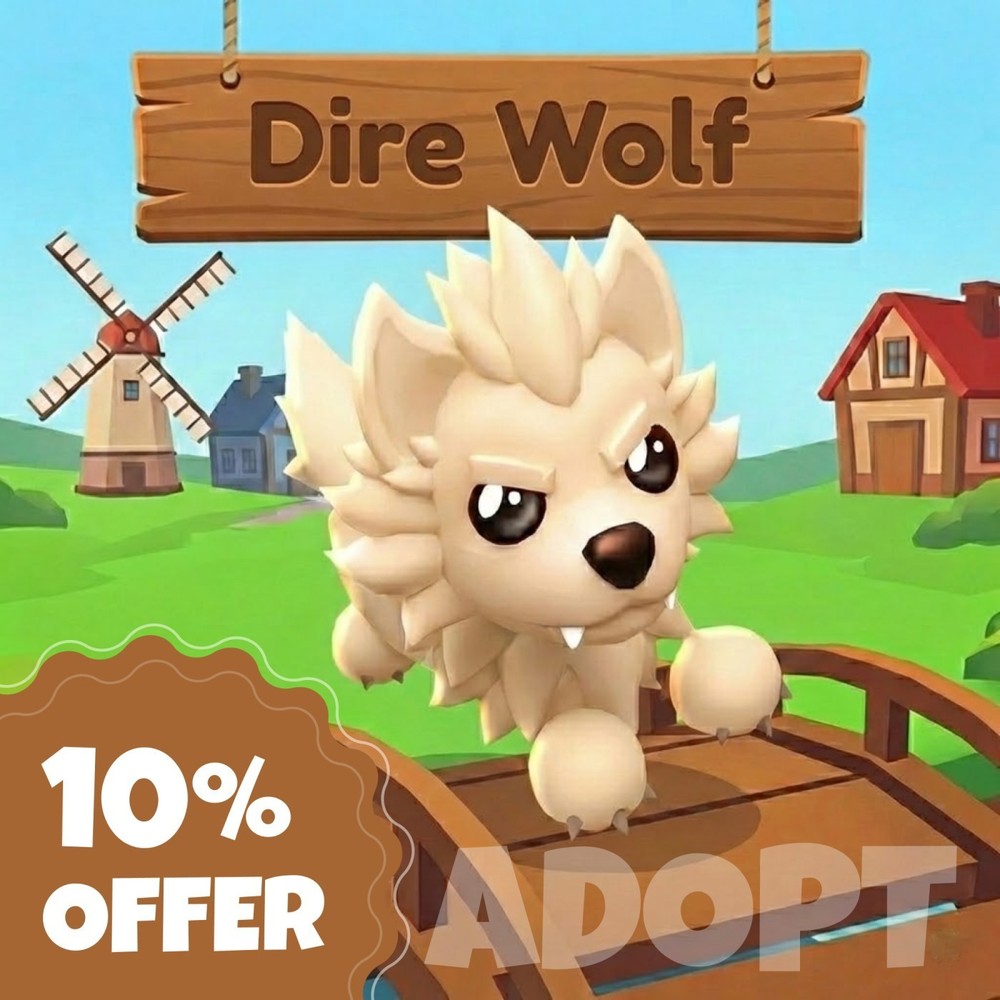Adopt Top Pick 🤍 Dire Wolf 🤍 Ultra-Rare🌟 All Type 🌸 Best Offer Today 🌸