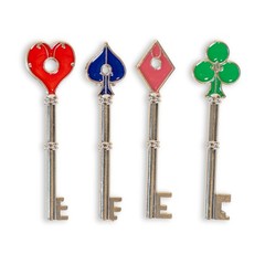Resident Evil 2 Collectible Keys Set Heart Diamond Spade Club Replica Props
