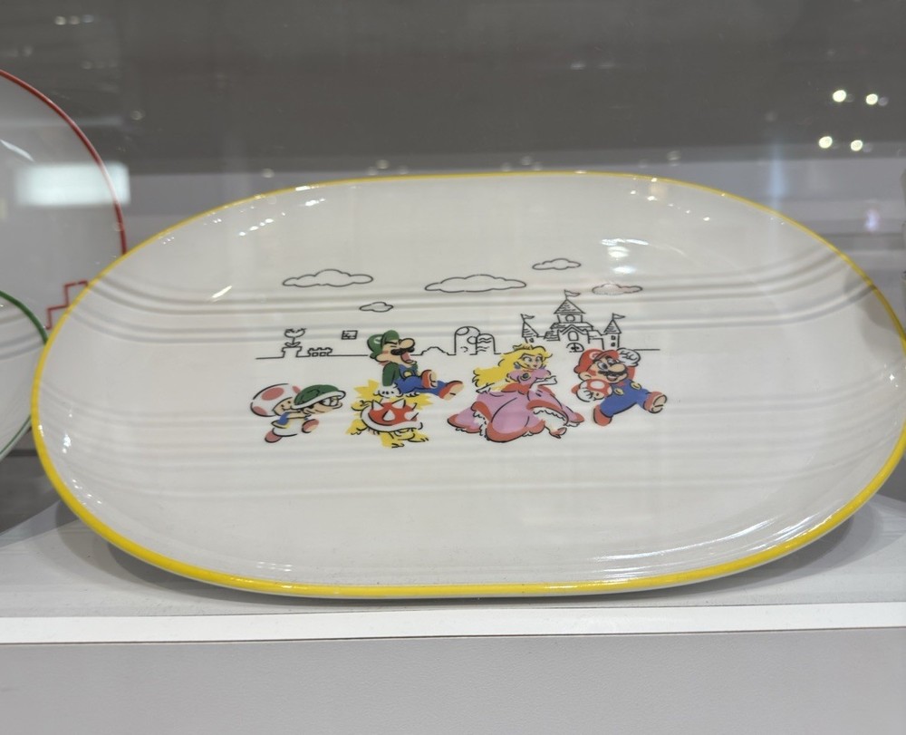Super Mario Home Collection Ceramic Platter Nintendo Mario Luigi-14in X 11in-NEW
