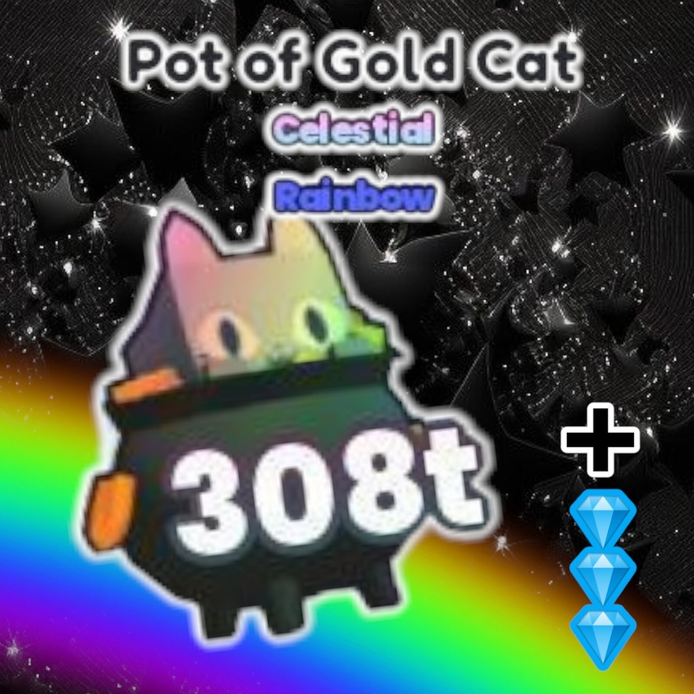 Rainbow Pot of Gold Cat + 5 Million Diamonds. PS99. Same Day